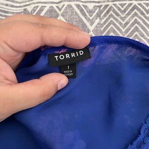 Blue Floral Torrid Shirt